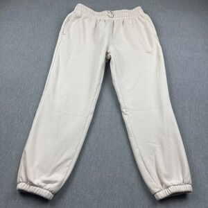 Hoka One One Pants Men Medium Ivory Jogger Essential Fleece Athletic Performance
